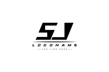 SJ yarış logosu. Yarış, araba ve motor sporları için yarış logosu tasarımı.