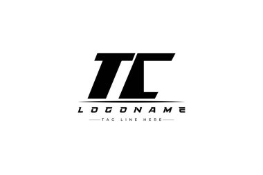 TC yarışçı logosu. Yarış, araba ve motor sporları için yarış logosu tasarımı.