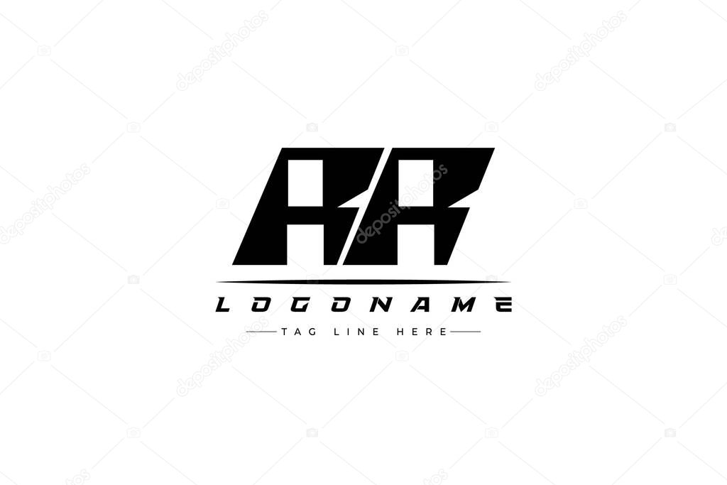 RR racer logo. Racing logo design for racing, driving and car or motorsport.