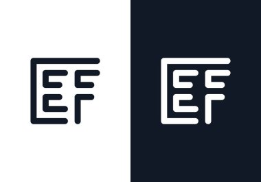 EF minimalist logo tasarımı. Bu logo bir şirketi ya da markayı temsil eden görsel bir sembol ya da tasarımdır..