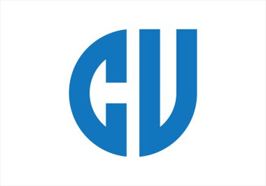 İlk harfler. CV monogram logosu su damlası şekline benziyor. Bu logo bir şirketi ya da markayı temsil eden görsel bir sembol ya da tasarımdır..