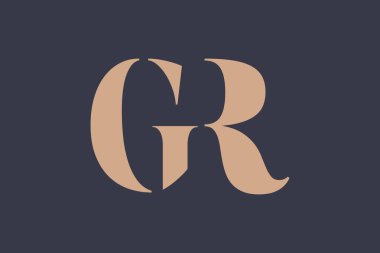 GR soyut Harfler Logosu Monogramı. Bu logo tasarımı bir markayı, şirketi veya bireyi temsil eden görsel bir sembol oluşturma sürecidir..