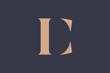 IC soyut Harfler Logosu Monogramı. Bu logo tasarımı bir markayı, şirketi veya bireyi temsil eden görsel bir sembol oluşturma sürecidir..