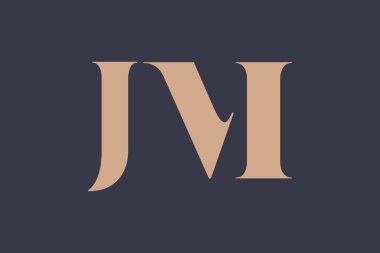 JM soyut Harfler Logosu Monogramı. Bu logo tasarımı bir markayı, şirketi veya bireyi temsil eden görsel bir sembol oluşturma sürecidir..