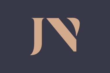 JN soyut Harfler Logosu Monogramı. Bu logo tasarımı bir markayı, şirketi veya bireyi temsil eden görsel bir sembol oluşturma sürecidir..