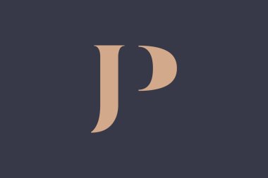 JP soyut Harfler Logosu Monogramı. Bu logo tasarımı bir markayı, şirketi veya bireyi temsil eden görsel bir sembol oluşturma sürecidir..
