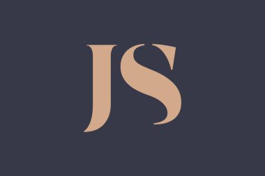 JS soyut Harfler Logosu Monogramı. Bu logo tasarımı bir markayı, şirketi veya bireyi temsil eden görsel bir sembol oluşturma sürecidir..