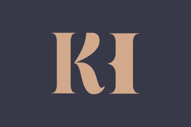 KH soyut Harfler Logosu Monogramı. Bu logo tasarımı bir markayı, şirketi veya bireyi temsil eden görsel bir sembol oluşturma sürecidir..