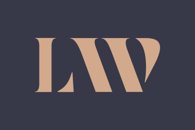 LW soyut Harfler Logosu Monogramı. Bu logo tasarımı bir markayı, şirketi veya bireyi temsil eden görsel bir sembol oluşturma sürecidir..