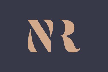 NR soyut Harfler Logosu Monogramı. Bu logo tasarımı bir markayı, şirketi veya bireyi temsil eden görsel bir sembol oluşturma sürecidir..