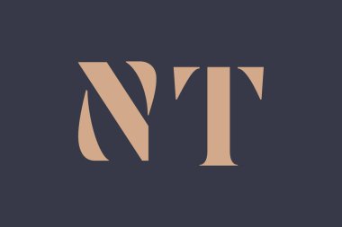 NT soyut Harfler Logosu Monogramı. Bu logo tasarımı bir markayı, şirketi veya bireyi temsil eden görsel bir sembol oluşturma sürecidir..