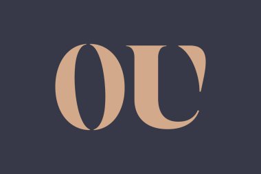 OU soyut Harfler Logosu Monogramı. Bu logo tasarımı bir markayı, şirketi veya bireyi temsil eden görsel bir sembol oluşturma sürecidir..