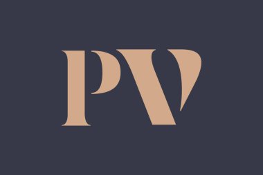 PV soyut Harfler Logosu Monogramı. Bu logo tasarımı bir markayı, şirketi veya bireyi temsil eden görsel bir sembol oluşturma sürecidir..