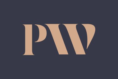 PW soyut Harfler Logosu Monogramı. Bu logo tasarımı bir markayı, şirketi veya bireyi temsil eden görsel bir sembol oluşturma sürecidir..