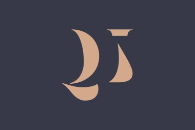 QJ Soyut Harfler Logosu Monogramı. Bu logo tasarımı bir markayı, şirketi veya bireyi temsil eden görsel bir sembol oluşturma sürecidir..