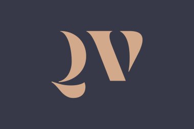 QV soyut Harfler Logosu Monogramı. Bu logo tasarımı bir markayı, şirketi veya bireyi temsil eden görsel bir sembol oluşturma sürecidir..