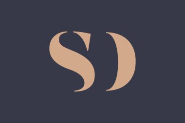 SD soyut Harfler Logosu Monogramı. Bu logo tasarımı bir markayı, şirketi veya bireyi temsil eden görsel bir sembol oluşturma sürecidir..