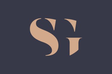 SG soyut Harfler Logosu Monogramı. Bu logo tasarımı bir markayı, şirketi veya bireyi temsil eden görsel bir sembol oluşturma sürecidir..