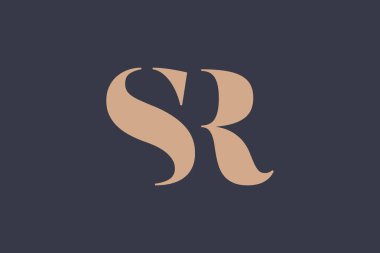 SR soyut Harfler Logosu Monogramı. Bu logo tasarımı bir markayı, şirketi veya bireyi temsil eden görsel bir sembol oluşturma sürecidir..