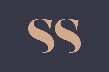 SS soyut Harfler Logosu Monogramı. Bu logo tasarımı bir markayı, şirketi veya bireyi temsil eden görsel bir sembol oluşturma sürecidir..