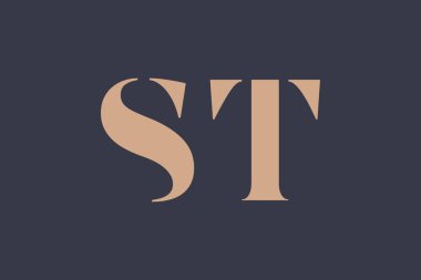 ST soyut Harfler Logosu Monogramı. Bu logo tasarımı bir markayı, şirketi veya bireyi temsil eden görsel bir sembol oluşturma sürecidir..