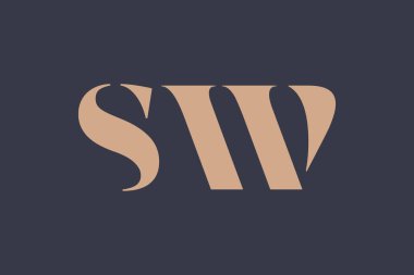 SW soyut Harfler Logosu Monogramı. Bu logo tasarımı bir markayı, şirketi veya bireyi temsil eden görsel bir sembol oluşturma sürecidir..