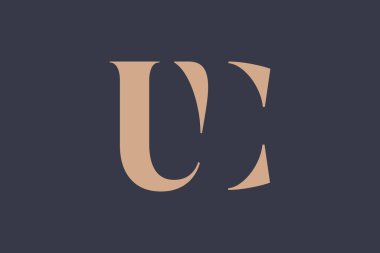 UC soyut Harfler Logosu Monogramı. Bu logo tasarımı bir markayı, şirketi veya bireyi temsil eden görsel bir sembol oluşturma sürecidir..