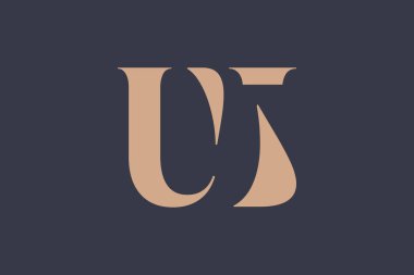 UJ soyut Harfler Logosu Monogramı. Bu logo tasarımı bir markayı, şirketi veya bireyi temsil eden görsel bir sembol oluşturma sürecidir..