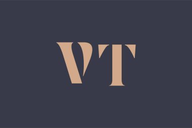 VT soyut Harfler Logosu Monogramı. Bu logo tasarımı bir markayı, şirketi veya bireyi temsil eden görsel bir sembol oluşturma sürecidir..