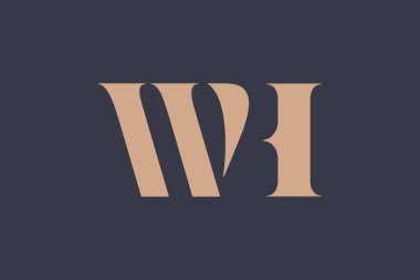 WH soyut Harfler Logosu Monogramı. Bu logo tasarımı bir markayı, şirketi veya bireyi temsil eden görsel bir sembol oluşturma sürecidir..