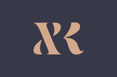 XK soyut Harfler Logosu Monogramı. Bu logo tasarımı bir markayı, şirketi veya bireyi temsil eden görsel bir sembol oluşturma sürecidir..
