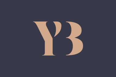 YB soyut Harfler Logosu Monogramı. Bu logo tasarımı bir markayı, şirketi veya bireyi temsil eden görsel bir sembol oluşturma sürecidir..