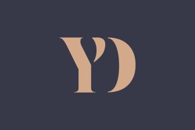 YD soyut Harfler Logosu Monogramı. Bu logo tasarımı bir markayı, şirketi veya bireyi temsil eden görsel bir sembol oluşturma sürecidir..