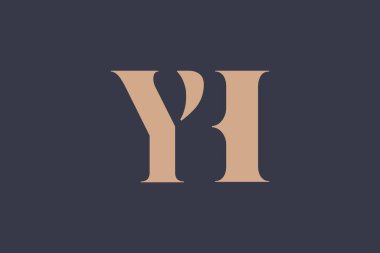 YH soyut Harfler Logosu Monogramı. Bu logo tasarımı bir markayı, şirketi veya bireyi temsil eden görsel bir sembol oluşturma sürecidir..