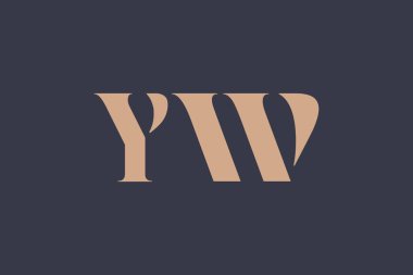 YW soyut Harfler Logosu Monogramı. Bu logo tasarımı bir markayı, şirketi veya bireyi temsil eden görsel bir sembol oluşturma sürecidir..