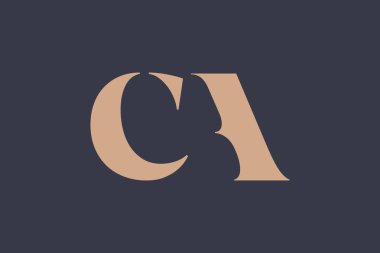 CA soyut Harfler Logosu Monogramı. Bu logo tasarımı bir markayı, şirketi veya bireyi temsil eden görsel bir sembol oluşturma sürecidir..