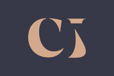 CJ soyut Harfler Logosu Monogramı. Bu logo tasarımı bir markayı, şirketi veya bireyi temsil eden görsel bir sembol oluşturma sürecidir..
