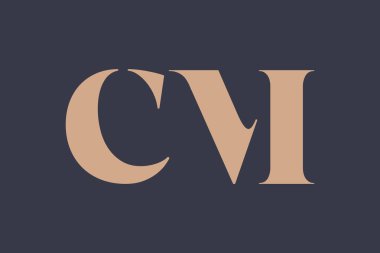 CM soyut Harfler Logosu Monogramı. Bu logo tasarımı bir markayı, şirketi veya bireyi temsil eden görsel bir sembol oluşturma sürecidir..