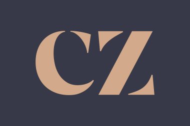 CZ soyut Harfler Logosu Monogramı. Bu logo tasarımı bir markayı, şirketi veya bireyi temsil eden görsel bir sembol oluşturma sürecidir..