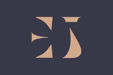 EJ soyut Harfler Logosu Monogramı. Bu logo tasarımı bir markayı, şirketi veya bireyi temsil eden görsel bir sembol oluşturma sürecidir..