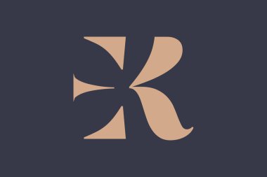 EK soyut Harfler Logosu Monogramı. Bu logo tasarımı bir markayı, şirketi veya bireyi temsil eden görsel bir sembol oluşturma sürecidir..