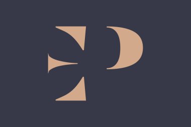 EP soyut Harfler Logosu Monogramı. Bu logo tasarımı bir markayı, şirketi veya bireyi temsil eden görsel bir sembol oluşturma sürecidir..