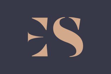 ES soyut Harfler Logosu Monogramı. Bu logo tasarımı bir markayı, şirketi veya bireyi temsil eden görsel bir sembol oluşturma sürecidir..