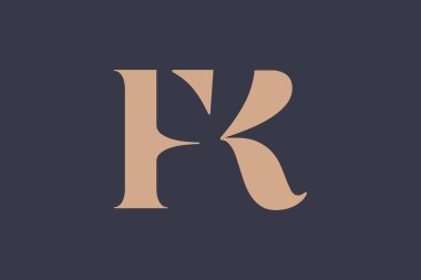 FK soyut Harfler Logosu Monogramı. Bu logo tasarımı bir markayı, şirketi veya bireyi temsil eden görsel bir sembol oluşturma sürecidir..