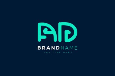 A and D logo design.  AD abstract Letters Logo Monogram. This logo design is the process of creating a visual symbol that represents a brand, company, or individual. clipart