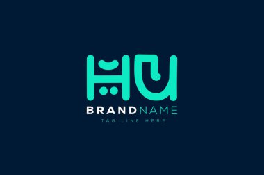 H and U logo design.  HU abstract Letters Logo Monogram. This logo design is the process of creating a visual symbol that represents a brand, company, or individual. clipart