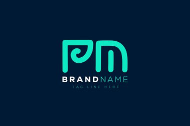 P and M logo design.  PM abstract Letters Logo Monogram. This logo design is the process of creating a visual symbol that represents a brand, company, or individual. clipart