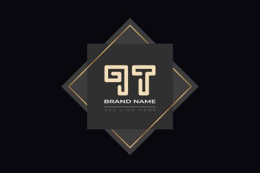 Soyut harf QT, Font logosunu yuvarladı. Bu logo yaratıcı bir şekilde birleşiyor..