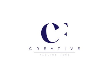 CF abstract  minimalist letters Logo Monogram. It is a minimalist logo, this logo is made by combining two letters clipart