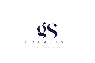 GS soyut minimalist harfler logo monogramı. Bu minimalist bir logo, bu logo iki harfi birleştirerek yapılır.